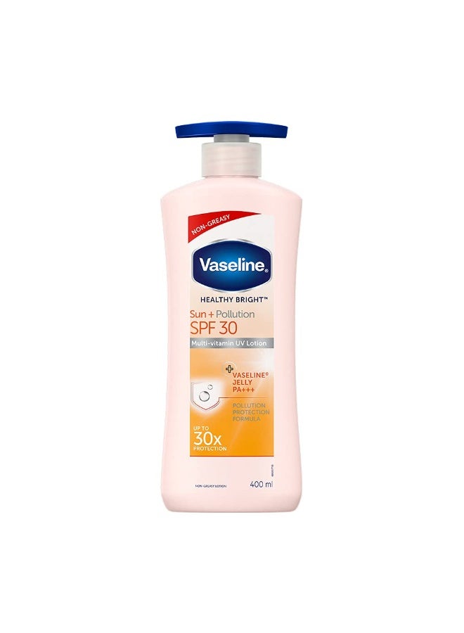 Vaseline Intensive Care 24 hr nourishing Cocoa Glow Body Lotion with Cocoa And Shea Butter- 600 ml & Vaseline Healthy Bright Sun Protection Body Lotion SPF 30 400 ml - Image 2